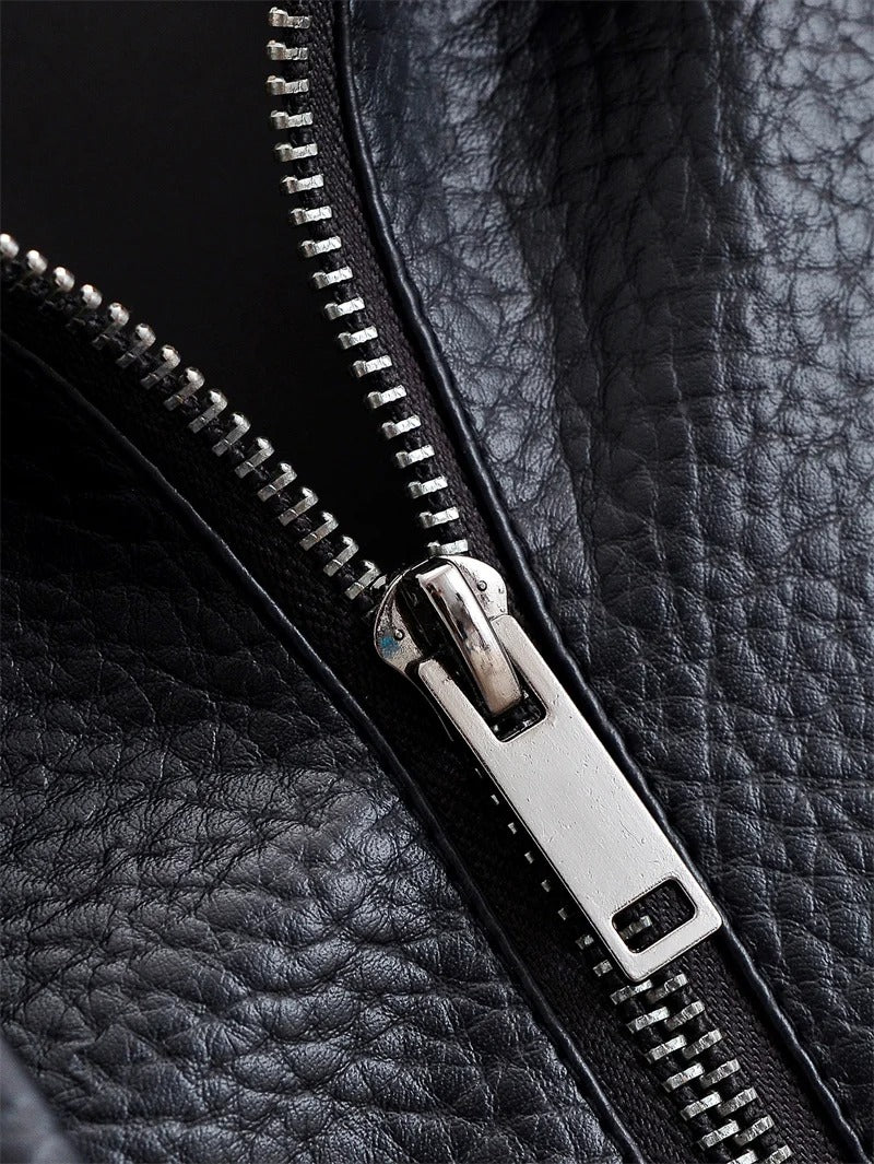 Vortex™ High-Collar Oversized Faux Leather Moto Jacket